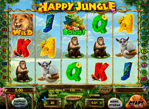 Онлайн слот машина Happy Jungle на деньги